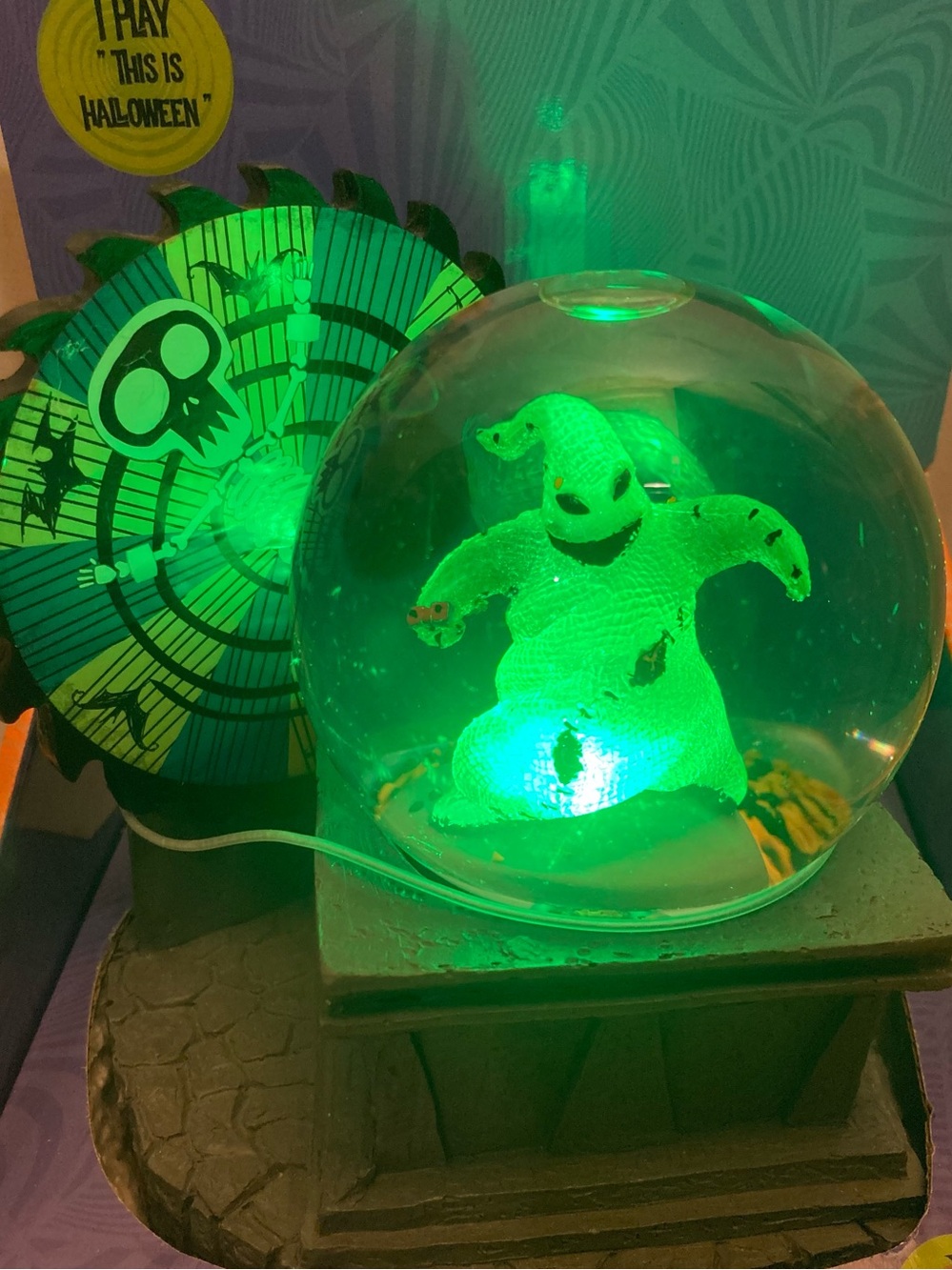 Disney Nightmare Before Christmas Light Up Musical Waterglobe Halloween